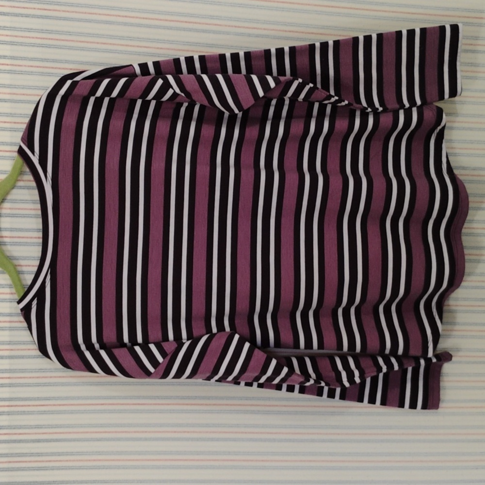 TruSelf Long Sleeve Striped Comfy T-Shirt  M - Picture 5 of 5